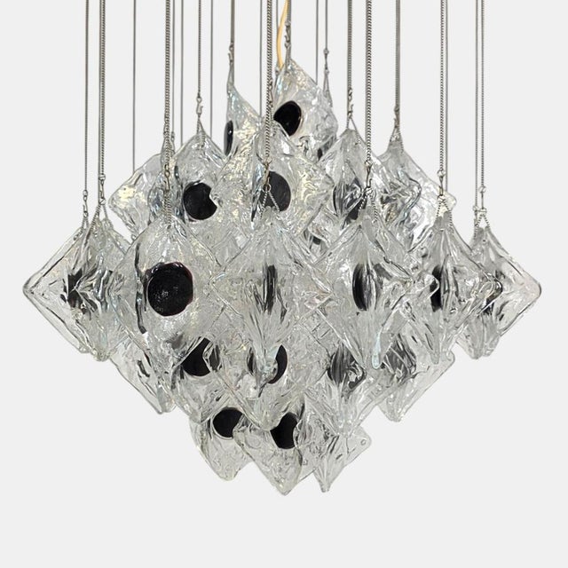 Black Murano Glass Chandelier from Mazzega, Italy, 1960s For Sale - Image 8 of 11
