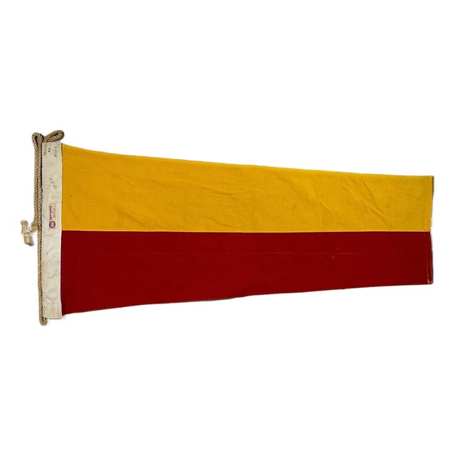 Vintage Nautical Signal Flag in Frame For Sale