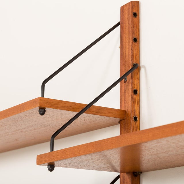 Black Danish Teak Shelving Unit in the style of Cadovius and Sorensen, 1960s For Sale - Image 8 of 16