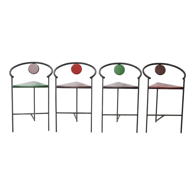 Postmodern Bar Stools, 1980s, Set of 4 For Sale