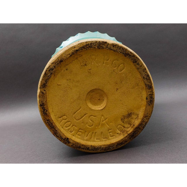Green Mid 20th Century Robinson Ransbottom Roseville, Oh Monumental Cog Gear Planter For Sale - Image 8 of 8