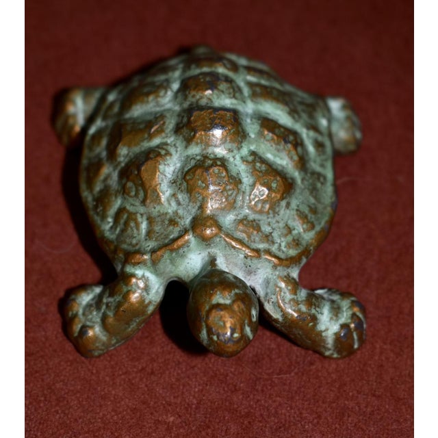Nautical Vintage Small Set of Three Brass & Bronze Assorted Turtles For Sale - Image 3 of 12