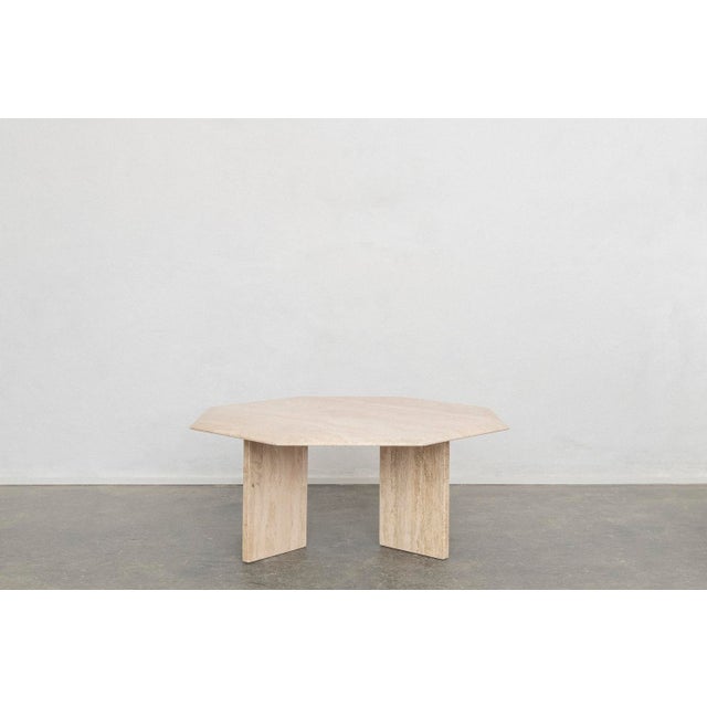 Vintage Octagonal Travertine Coffee Table, 1970s For Sale - Image 4 of 8