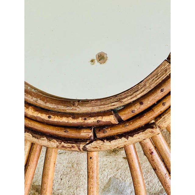Mid-Century Modern Rattan and Bamboo Wall Mounted Mirror, 1960s For Sale - Image 14 of 18