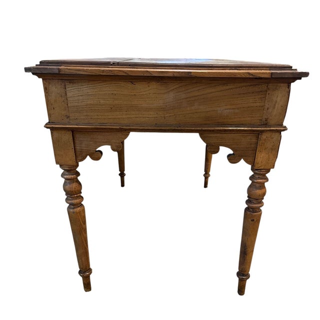 1900 - 1909 French Elm Wood Writing Desk, Circa 1900-20’s For Sale - Image 5 of 10