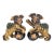 Pair of Mid-Century Chinese Ceramic Polychrome Foo Dog Figurine For Sale