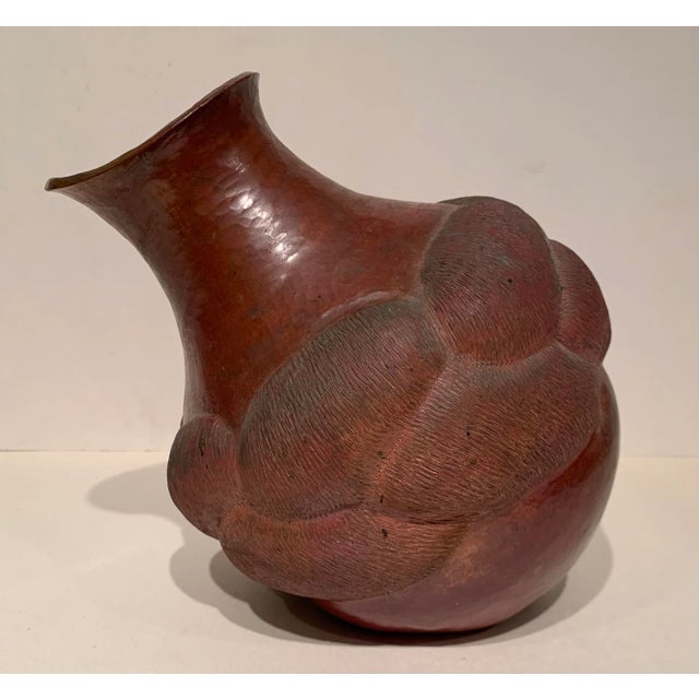 Copper 1950s Vintage Hammered Copper Vessel For Sale - Image 8 of 12
