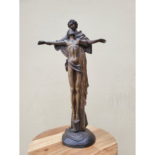 1980s Jesus Ascending Bronze Staute For Sale - Image 12 of 13