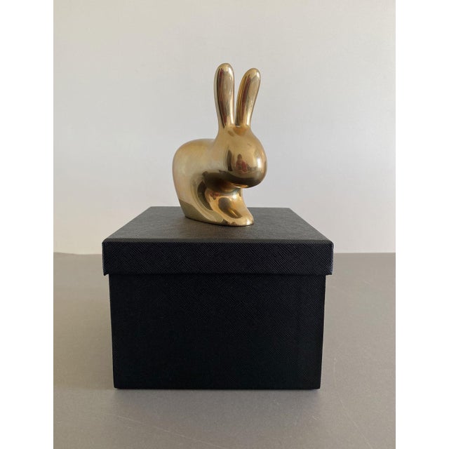 Early 21st Century Italian Brass Rabbit Salt and Pepper by Ghidini 1961, Set of 2 For Sale - Image 5 of 9