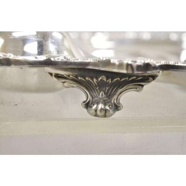 Vintage Epca Old English Silver Plate by Poole 5036 Cutlery Serving Platter Tray For Sale - Image 9 of 12