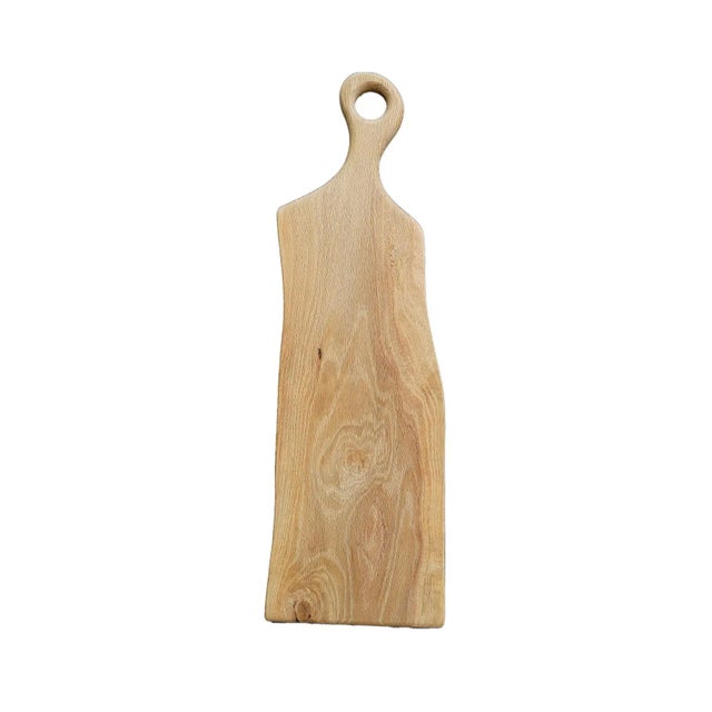 This beautifully handcrafted white oak wood serving board has a defined grain and is perfect for charcuterie, kitchen...