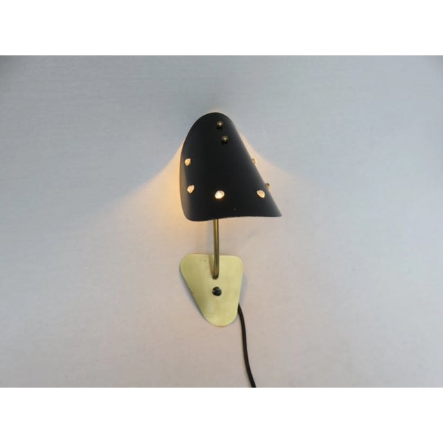 Italian Brass, Black Lacquered Aluminum and Glass Bead Sconces, 1950s, Set of 2 For Sale - Image 11 of 18