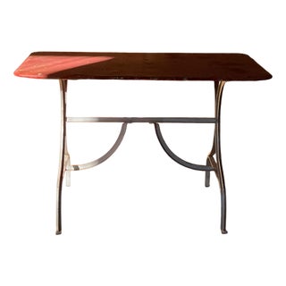 French Garden Table with Red Top, 1950s For Sale
