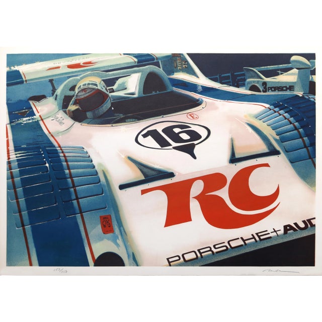 Photorealism Porsche, Ron Kleemann Lithograph on Arches Paper, Signed and Numbered in Pencil For Sale - Image 3 of 3