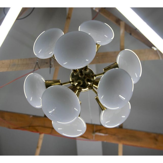 Sputnik Chandelier in Brass and Glass from Kamenicky Senov, 1970s For Sale - Image 6 of 12