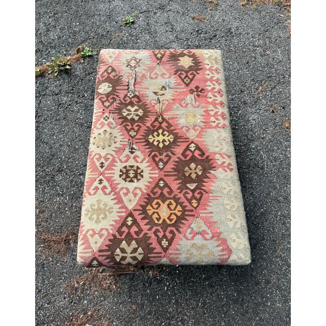 English George Smith Kilim Ottoman For Sale - Image 3 of 4