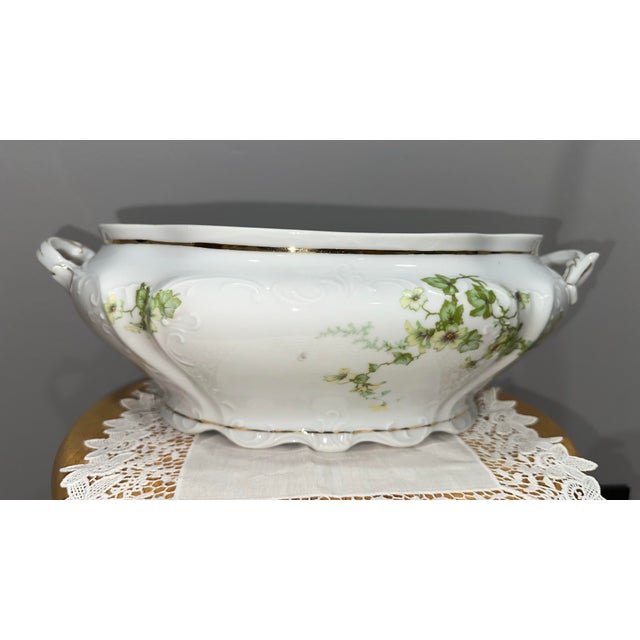 Antique Ls&s Carlsbad Austria Porcelain Tureen, Hand Painted Wild Roses, c.1900 For Sale - Image 12 of 12