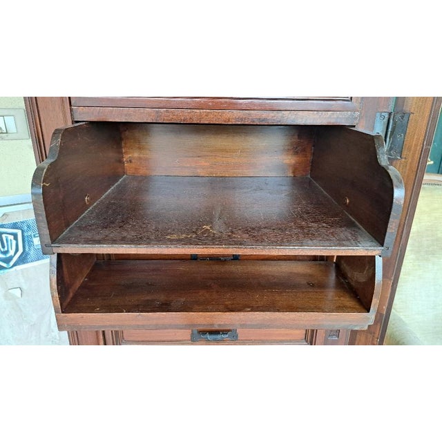 Vintage Walnut Filing Cabinet, 1930s For Sale - Image 4 of 7