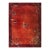 1920s Antique Red Floral Knotted Wool Chinese Art Deco Small Scatter Rug For Sale