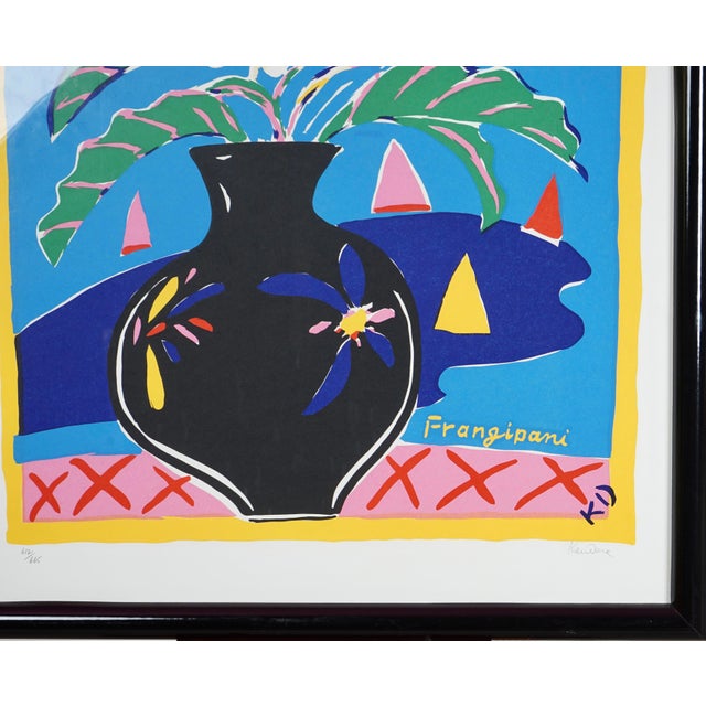 This is a screenprint of the artwork Frangipani by Australian artist Ken Done. The original work was released in 1984. The...