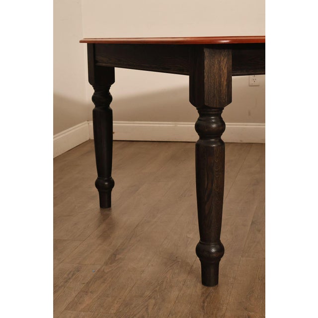 Farmhouse Style Oak Expandable Dining Table For Sale - Image 10 of 18