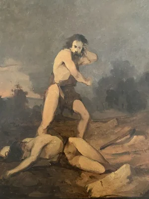 Unknown - Cain and Abel - Original Oil Paintings - Early 20th Century