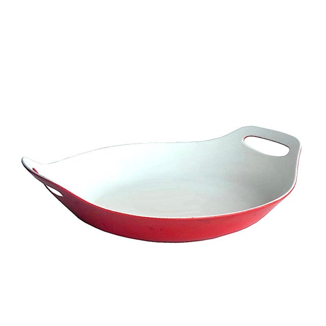 Metal Mid 20th Century Copco Red Paella Pan Designed by Michael Lax For Sale - Image 7 of 10
