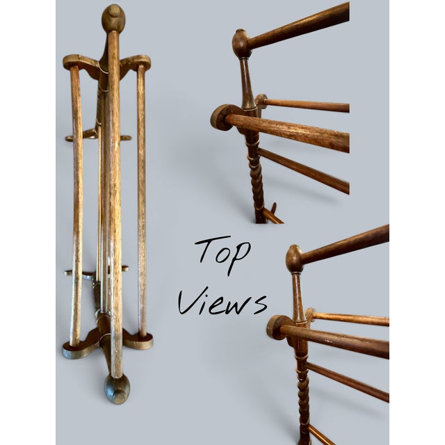 Wood Antique Victorian Walnut Towel Quilt Rack-Barley Twist-English-19th Century-Wood For Sale - Image 7 of 11