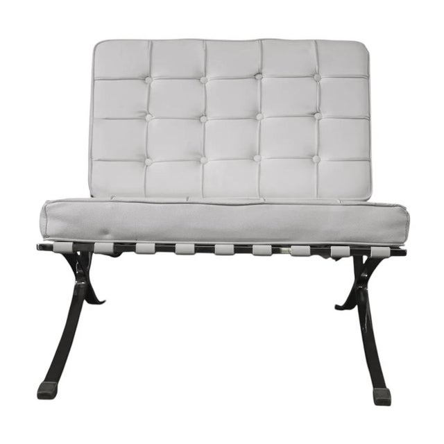 Mid-Century Modern Knoll Mies Van Der Rohe Iconic Barcelona Lounge Chair and Ottoman For Sale - Image 3 of 3