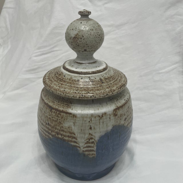 Mid-Century Modern Mid Century Modern Paul Anthony Stoneware Pottery Jar With Lid For Sale - Image 3 of 6