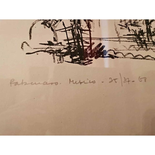 Mexican Artist, Untitled, Charcoal Drawing For Sale - Image 4 of 7