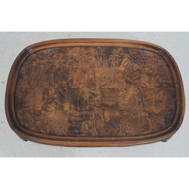 Hekman Furniture Hekman Burl Walnut Coffee Cocktail Table For Sale - Image 4 of 12