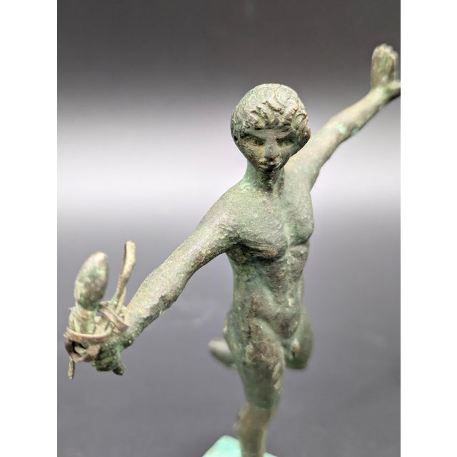 Metal Grand Tour Era Bronze Statuette: "Dancing Satyr" (C. 1660s-1840s) For Sale - Image 7 of 9