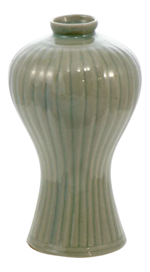 Ribbed Sage Green Vase