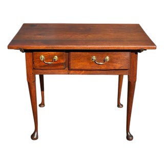 Antique Queen Anne Pennsylvania Walnut Two Drawer Diminutive Tavern Table Rare For Sale
