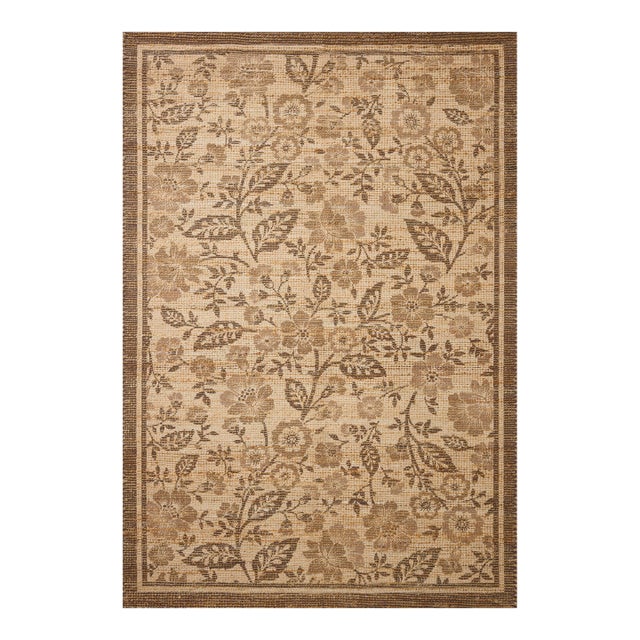 Chris Loves Julia x Loloi Rue Bark / Mocha 18" x 18" Sample Rug For Sale