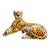Vintage Large Scale Italian Glazed Porcelain Reclining Leopard Statue For Sale