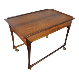 J. Ingvard Jensen Odense Danish Modern Rosewood Bar Cart / Trolley For Sale