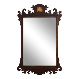 Friedman Brothers Chippendale Mahogany Shell Carved Mirror For Sale