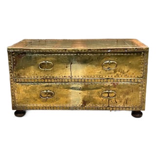 1970s Brass Chest of Drawers by Sarried Ltd, Mid-Century Modern, Spain For Sale