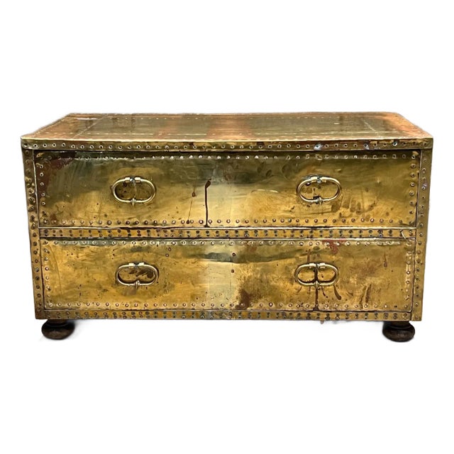 1970s Brass Chest of Drawers by Sarried Ltd, Mid-Century Modern, Spain For Sale