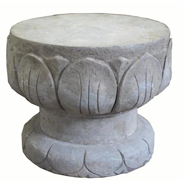 Chinese Lotus Leave Stone Garden Stool For Sale In Greensboro - Image 6 of 6