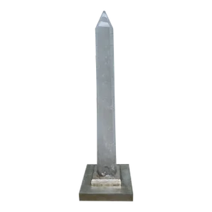 Neoclassical Grand Tour Style Rock Crystal Obelisk Silver Gilt Mount
