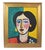 2020s Bold Impressionist Expressionist Woman Portrait Painting Including the Antiqued Gold Wood Frame For Sale - Image 5 of 5