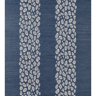 The House of Scalamandré Catwalk Embellished Grasscloth Wallcovering, Midnight For Sale