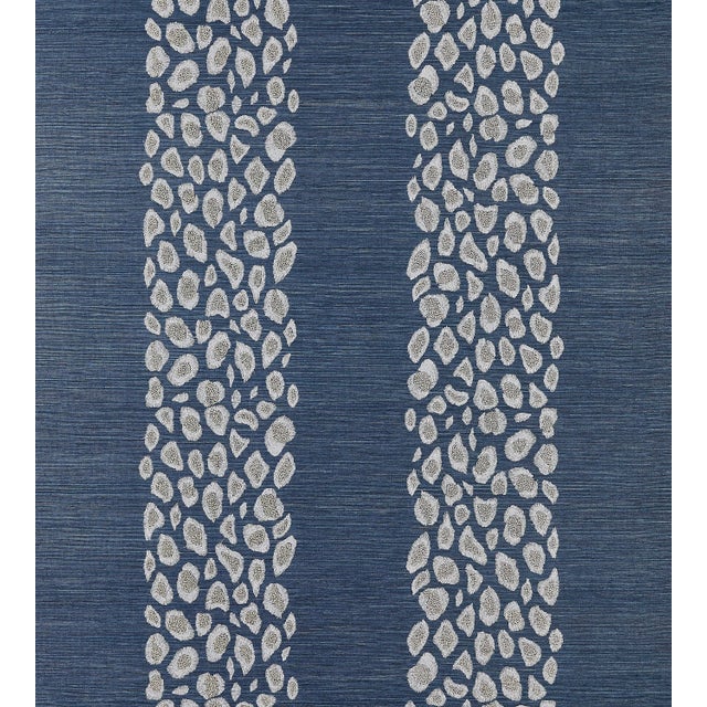 The House of Scalamandré Catwalk Embellished Grasscloth Wallcovering, Midnight For Sale