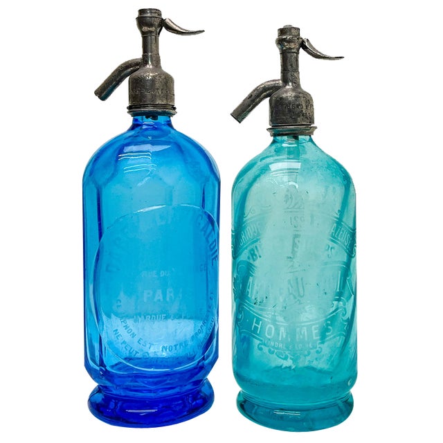 French Art Deco Soda Syphons, 1920s, Set of 2 For Sale