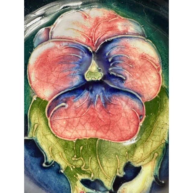 Art Nouveau Vintage Moorcraft Pansy Bowl For Sale - Image 3 of 7