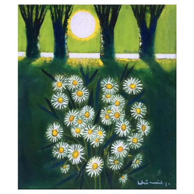 Laimdots Murnieks, Daisies, 1997, Oil on Cardboard For Sale