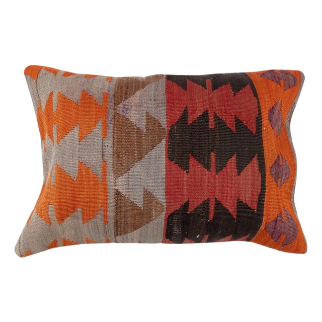 16"x24" Vintage Cushion Cover. Hand-Woven Kilim Pillowcase. Throw Pillow Cover For Sale